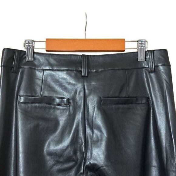 Elie Tahari Black Faux Leather Tapered Leg Pants size 8 - Picture 6 of 10